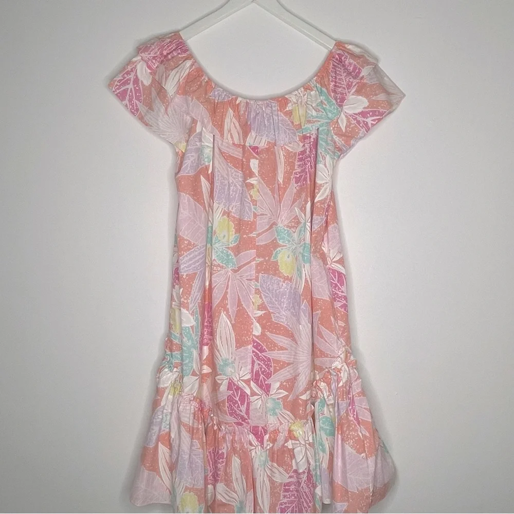 Kole Kole Vintage Made in USA Hawaiian off the shoulder Mumu floral Dress Medium - Picture 4 of 16